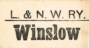 Winslow LNWR luggage label